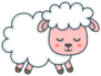 Cute Smiling Funny Sleeping Sweet Sheep Sticker