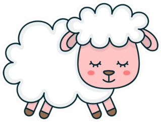 Cute Smiling Funny Sleeping Sweet Sheep Sticker