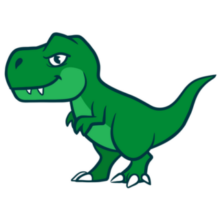 Cute Smiling Green Tyrannosaurus Rex Sticker