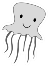 Cute Smiling Jellyfish Sticker