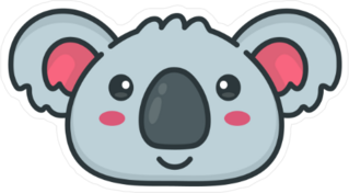 Cute Smiling Koala Bear Face Sticker