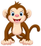 Cute Smiling Monkey Cartoon Sticker