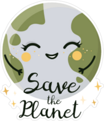 Cute Smiling Save The Planet Sticker