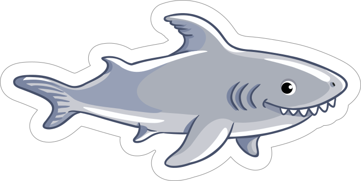 Cute Smiling Shark Sticker