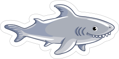 Cute Smiling Shark Sticker