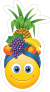 Cute Smiling with Fruit Hat Emoji Sticker