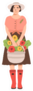 Cute Smiling Woman In Rubber Boots Holding Flowers Florist Sticker