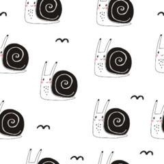 Cute Snail Illustration Pattern Sticker