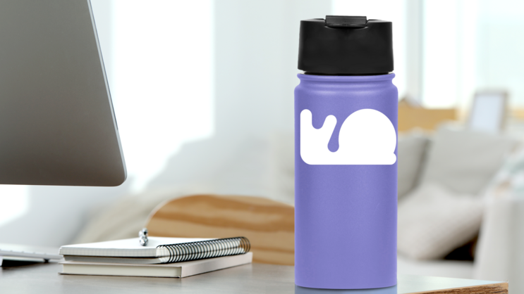 Cute Snail Sticker on a Water Bottle (New) example
