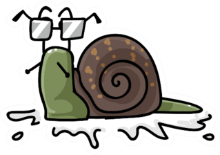Cute Snail With Glasses Sticker