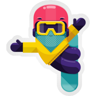 Cute Snowboarder Doing A Trick Sticker