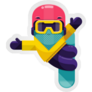 Cute Snowboarder Doing A Trick Sticker