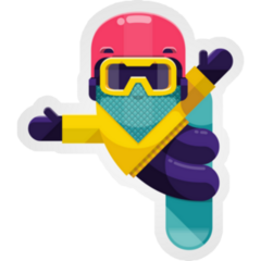 Cute Snowboarder Doing A Trick Sticker