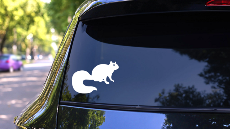 Cute Squirrel Sticker on a Rear Car Window (New) example