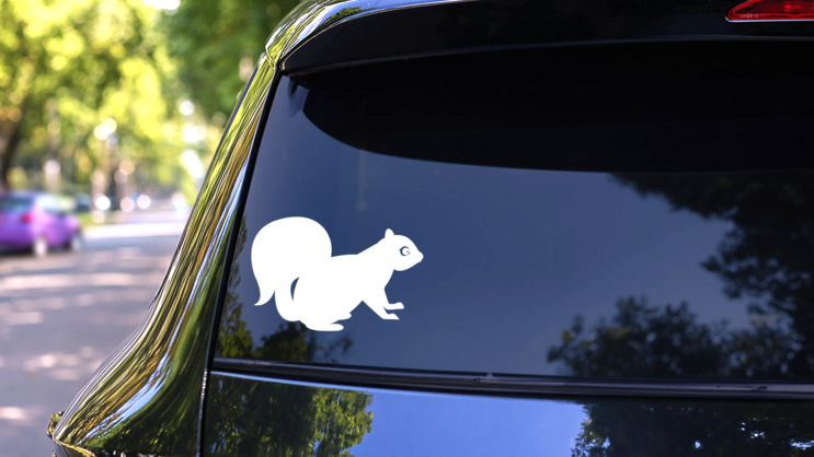 Cute Squirrel With Big Eyes Sticker on a Rear Car Window (New) example