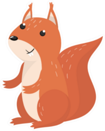 Cute Squirrel Woodland Cartoon Sticker