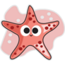 Cute Starfish Doodle Sticker