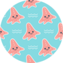 Cute Starfish Seamless Pattern Funny Smiling Sea Sticker