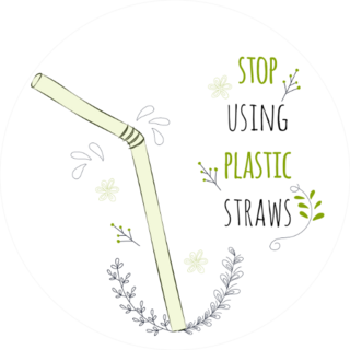 Cute Stop Using Plastic Straws Sticker