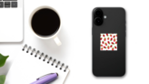 Cute Strawberry Pattern Sticker on a Phone (New) example