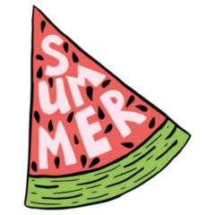 Cute Summer Watermelon Slice Illustration Sticker