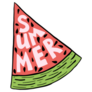 Cute Summer Watermelon Slice Illustration Sticker