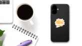 Cute Sunflower Art Sticker on a Phone (New) example