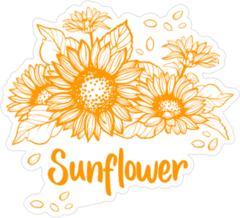 Cute Sunflower Art Sticker
