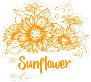 Cute Sunflower Art Sticker