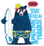 Cute Surfer Bear Sticker