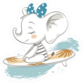 Cute Surfing Elephant Sticker
