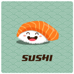 Cute Sushi Character Illustration Sticker