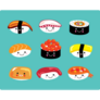 Cute Sushi Sticker Sheet