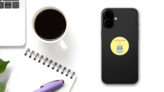 Cute Sweet Little Hippo With A Unicorn Horn Sticker on a Phone (New) example