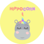 Cute Sweet Little Hippo With A Unicorn Horn Sticker