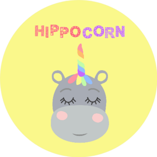 Cute Sweet Little Hippo With A Unicorn Horn Sticker