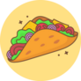 Cute Taco Cartoon Illustration Sticker