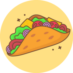 Cute Taco Cartoon Illustration Sticker