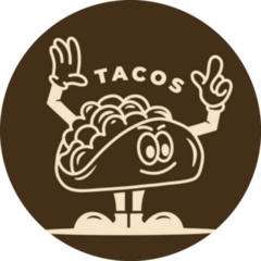 Cute Tacos Mascot On Brown Sticker