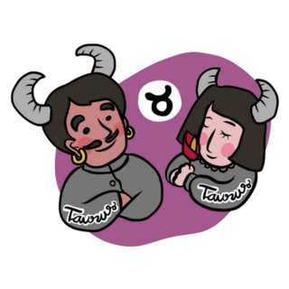 Cute Taurus Horoscope Cartoon Sticker