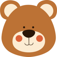 Cute Teddy Bear Head Sticker