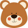 Cute Teddy Bear Head Sticker