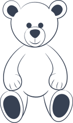 Cute Teddy Bear Outline Sticker