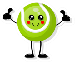 Cute Tennis Ball Giving Thumbs Up Sticker