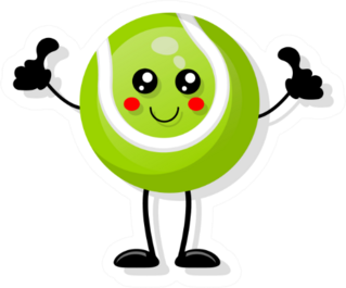 Cute Tennis Ball Giving Thumbs Up Sticker