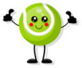 Cute Tennis Ball Giving Thumbs Up Sticker