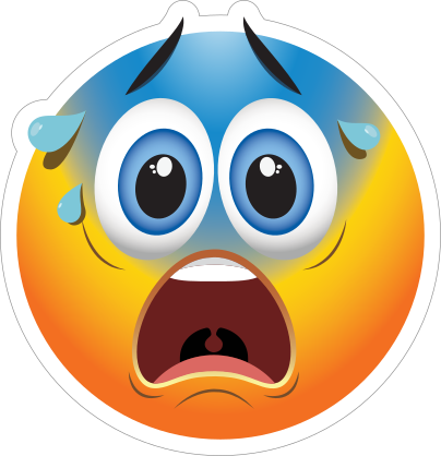 Cute Terrified Emoji Sticker