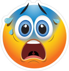 Cute Terrified Emoji Sticker