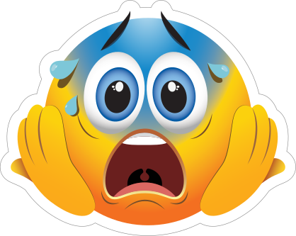 Cute Terrified Hands on Face Emoji Sticker