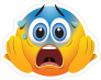 Cute Terrified Hands on Face Emoji Sticker